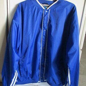 Adidas Team True to the Athlete Size L Jacket Windbreaker Snap Blue Vintage
